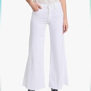 MOTHER White Wide-Leg Flared Jeans